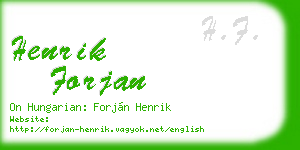 henrik forjan business card